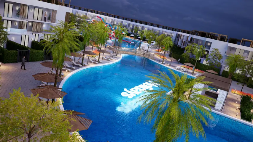 004 Ground Building 7 side pool + 48 m2 private garden